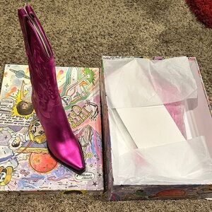 Jeffrey Campbell/Free People Collab Metallic Fuchsia Heeled Boots